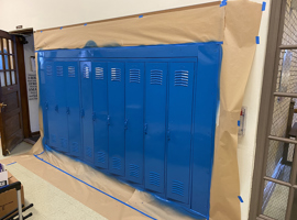 Shaker Heights CSD, High School, Shaker Heights, OH Electrostatic Painting of Lockers