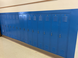 Shaker Heights CSD, High School, Shaker Heights, OH Electrostatic Painting of Lockers