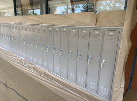 Shaker Heights CSD, Middle School, Shaker Heights, OH Electrostatic Painting of Lockers