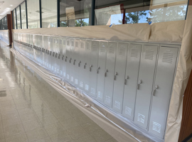 Shaker Heights CSD, Middle School, Shaker Heights, OH Electrostatic Painting of Lockers