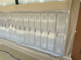 Shaker Heights CSD, Middle School, Shaker Heights, OH Electrostatic Painting of Lockers