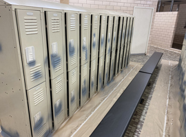 Shaker Heights CSD, Middle School, Shaker Heights, OH Electrostatic Painting of Lockers