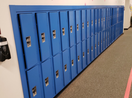 St. Michael the Archangel Catholic School, MI Electrostatic Painting of Lockers