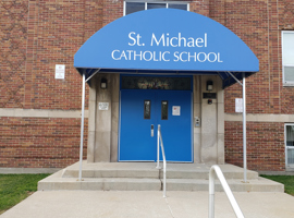 St. Michael the Archangel Catholic School, MI Electrostatic Painting of Lockers