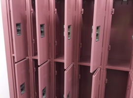 St. Michael the Archangel Catholic School, MI Electrostatic Painting of Lockers