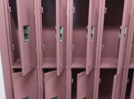 St. Michael the Archangel Catholic School, MI Electrostatic Painting of Lockers