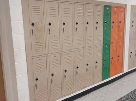 Stockbridge Middle School, Stockbridge, GA - Electrostatic Painting of Lockers