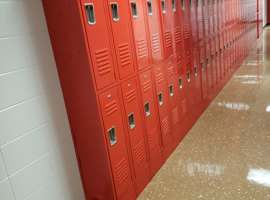 Watterson Elementary School, Louisville, KY Electrostatic Painting of Lockers