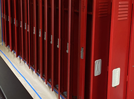 Shaker Heights CSD, Woodbury Elementary School, Shaker Heights, OH Electrostatic Painting of Lockers