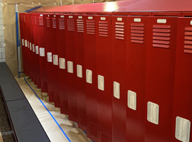 Shaker Heights CSD, Woodbury Elementary School, Shaker Heights, OH Electrostatic Painting of Lockers