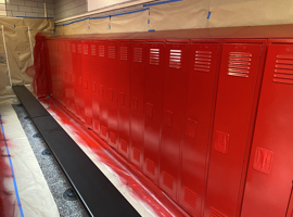 Shaker Heights CSD, Woodbury Elementary School, Shaker Heights, OH Electrostatic Painting of Lockers