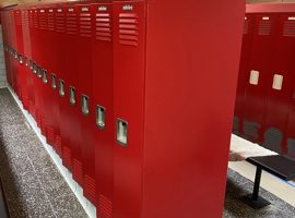 Shaker Heights CSD, Woodbury Elementary School, Shaker Heights, OH Electrostatic Painting of Lockers