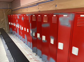 Shaker Heights CSD, Woodbury Elementary School, Shaker Heights, OH Electrostatic Painting of Lockers