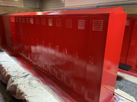 Shaker Heights CSD, Woodbury Elementary School, Shaker Heights, OH Electrostatic Painting of Lockers