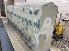 Shaker Heights CSD, Woodbury Elementary School, Shaker Heights, OH Electrostatic Painting of Lockers